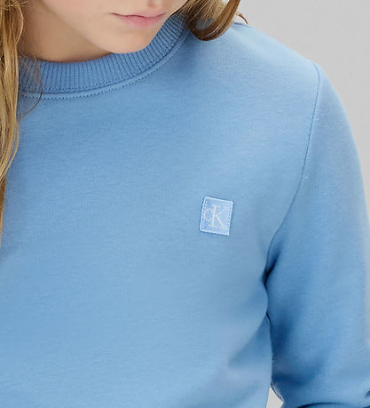 Calvin Klein Sweatshirt - Mono Mini Badge - Faded Denimblue