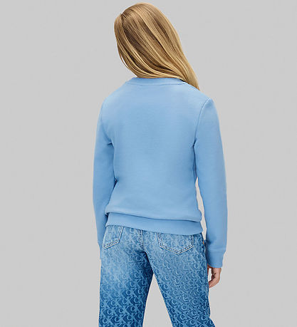 Calvin Klein Sweatshirt - Mono Mini Badge - Faded Denimblue