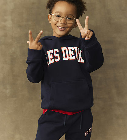 Les Deux Sweatpants - Aidan - Dark Navy Blue m. Logo