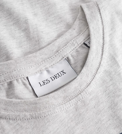 Les Deux T-shirt - Aidan - Snow Melange m. Logo