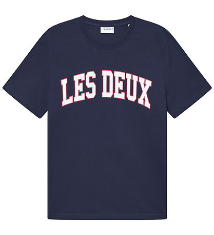 Les Deux T-shirt - Aidan - Dark Navy Blue m. Logo