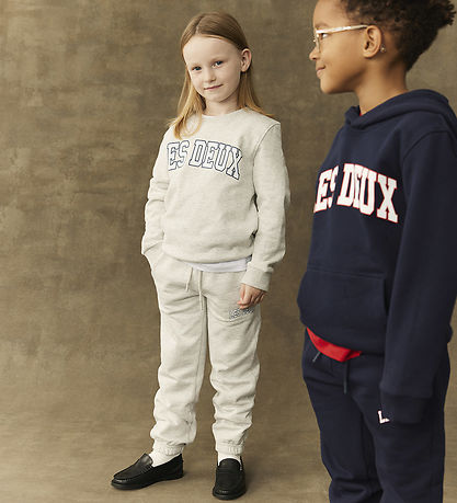 Les Deux Sweatpants - Aidan - Snow Melange m. Logo