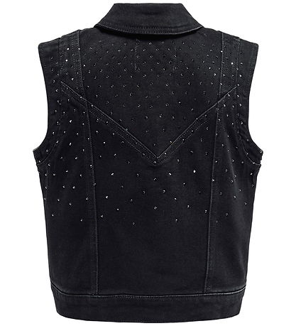 Kids Only Denimjakke - KogKennedy - Washed Black/Rhinestone