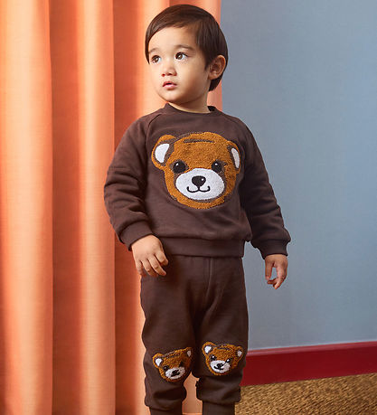 Molo Sweatpants - Simeon - Teddy Friend - Dark Cocoa