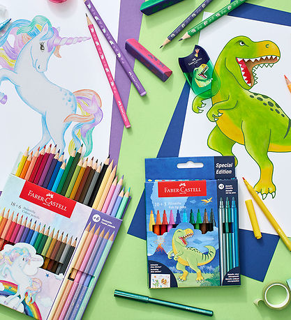 Faber-Castell Tuscher - Dinosaur 10+3 + Stickers