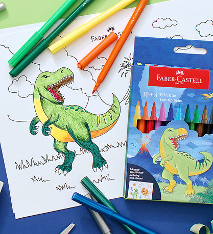 Faber-Castell Tuscher - Dinosaur 18+3 Metallic + 3 Neon + Sticke