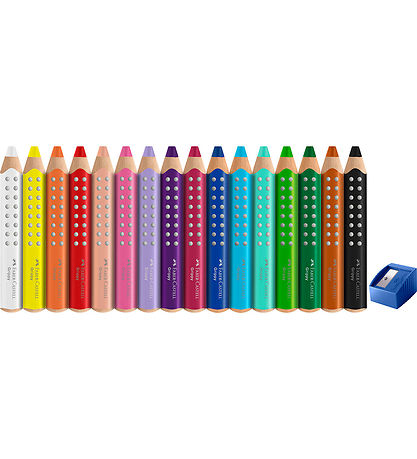 Faber-Castell Farveblyanter - XXL Jumbo Grip + Spidser - 16 stk