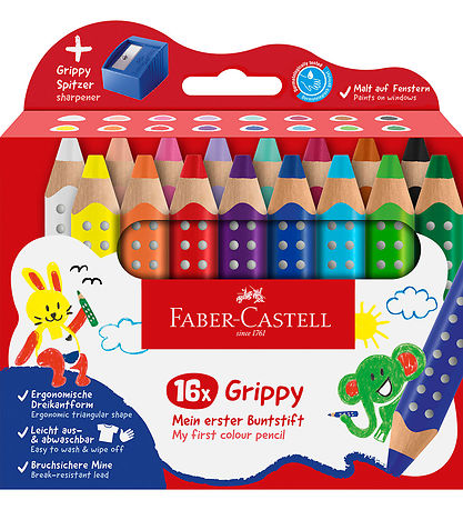 Faber-Castell Farveblyanter - XXL Jumbo Grip + Spidser - 16 stk