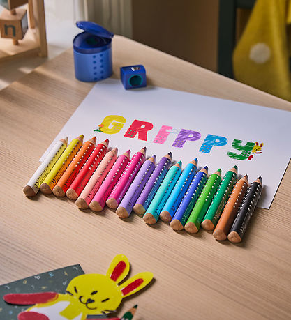 Faber-Castell Farveblyanter - XXL Jumbo Grip + Spidser - 10 stk