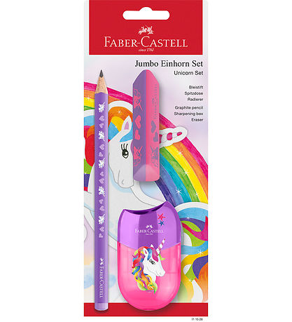 Faber-Castell Blyantsæt - Unicorn Jumbo 1 - 3 Dele - Lilla