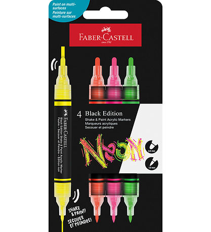 Faber-Castell Tuscher - Shake&Paint Acrylic - 4 Stk. - Neon