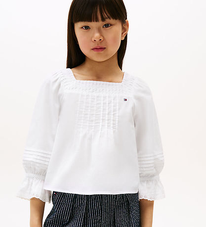 Tommy Hilfiger Skjorte - Broderie Anglaise - White