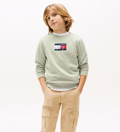 Tommy Hilfiger Sweatshirt - Script Flag - Misty Sage Green