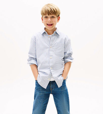 Tommy Hilfiger Skjorte - Multi Stripe - Breezy Blue