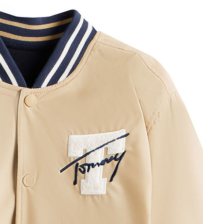 Tommy Hilfiger Jakke - Reversible Bomber - Gentle Gold/Navy