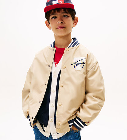 Tommy Hilfiger Jakke - Reversible Bomber - Gentle Gold/Navy