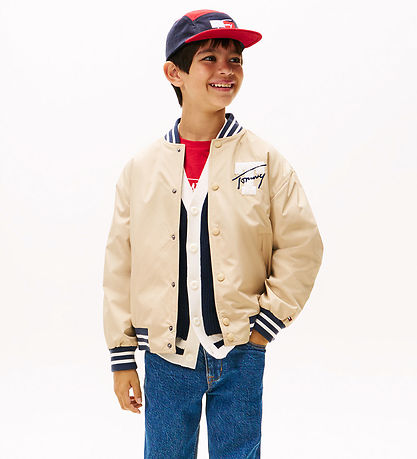 Tommy Hilfiger Jakke - Reversible Bomber - Gentle Gold/Navy