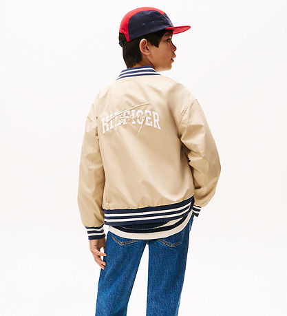 Tommy Hilfiger Jakke - Reversible Bomber - Gentle Gold/Navy