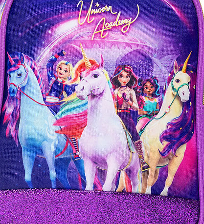 Unicorn Academy Rygsæk - Small - Lilla/Glitter