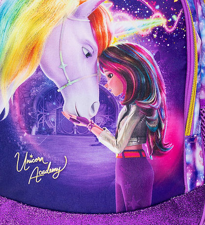 Unicorn Academy Rygsæk - Medium - Lilla/Glitter