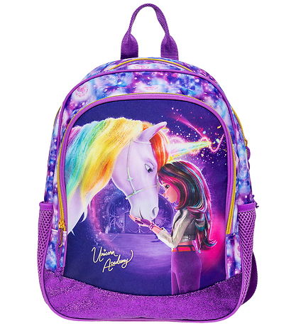 Unicorn Academy Rygsæk - Medium - Lilla/Glitter
