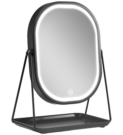 Gillian Jones Bordspejl - Oval - LED/Bakke - Sort