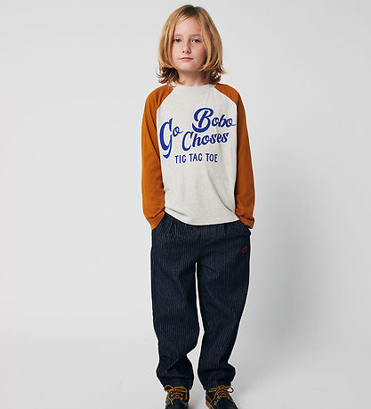 Bobo Choses Bluse - Go Bobo - Light Heather Grey/Brown