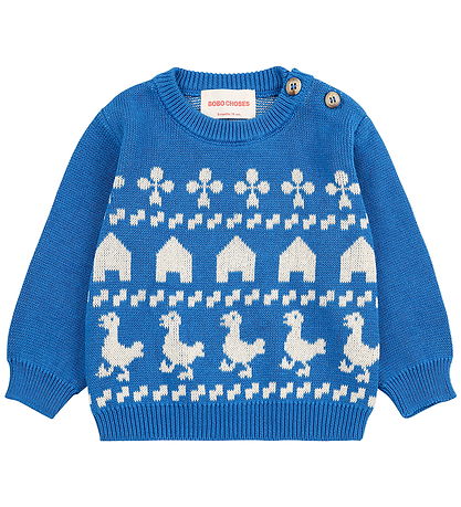 Bobo Choses Bluse - Strik - Farm Jaquard - Blå