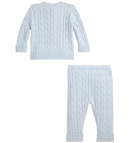 Polo Ralph Lauren Cardigan/Bukser - Strik - Pearl Blue