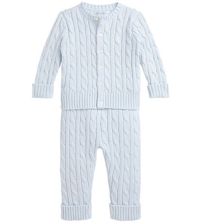 Polo Ralph Lauren Cardigan/Bukser - Strik - Pearl Blue