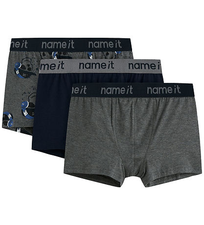 Name it Boxershorts - 3-pak - NkmBoxer - Dark Grey Melange/ Dark