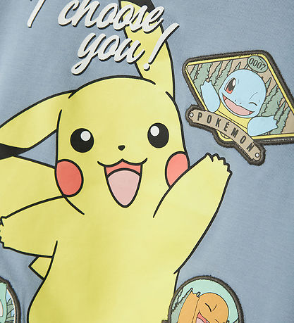 Name It Bluse - NmmJumbo - Pokemon - Dusty Blue
