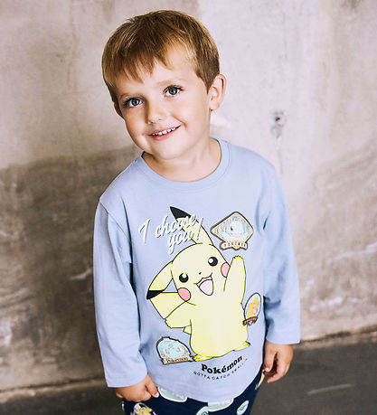 Name It Bluse - NmmJumbo - Pokemon - Dusty Blue