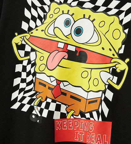 Name It Hættetrøje - NkmJohano - Svampebob - Sort