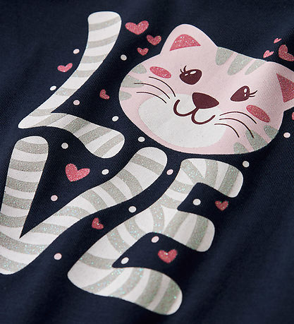 Name It Bluse - NmfVix - Navy Blazer/Love Cat