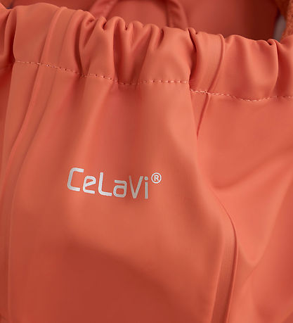CeLaVi Regndragt m. Fleece - PU - Carnelian