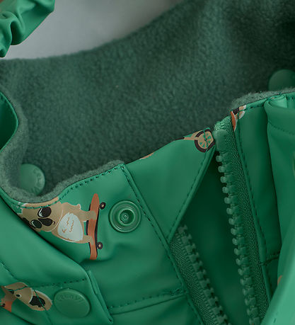 CeLaVi Regndragt m. Fleece - PU - Green Spruce