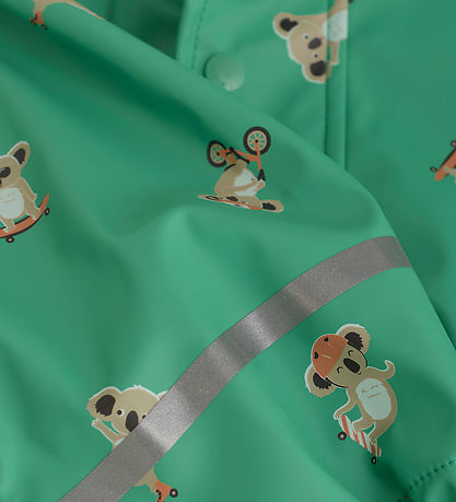 CeLaVi Regndragt m. Fleece - PU - Green Spruce
