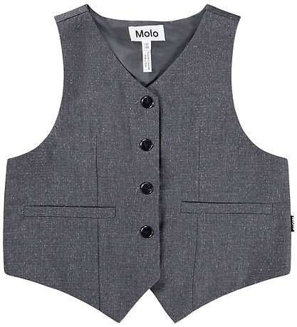 Molo Vest - Hollie - Grey Silver Check
