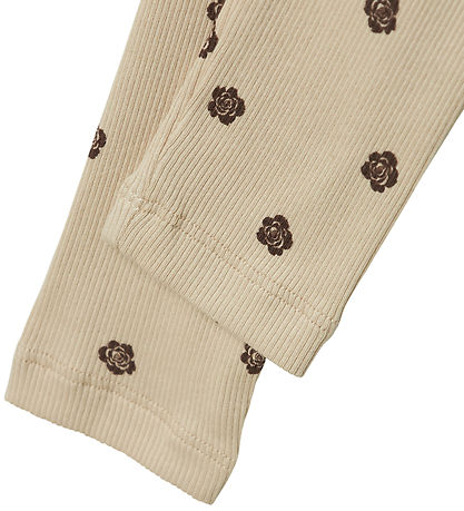 Name It Leggings - Rib - NmfLaikabna - Peyote m. Blomster
