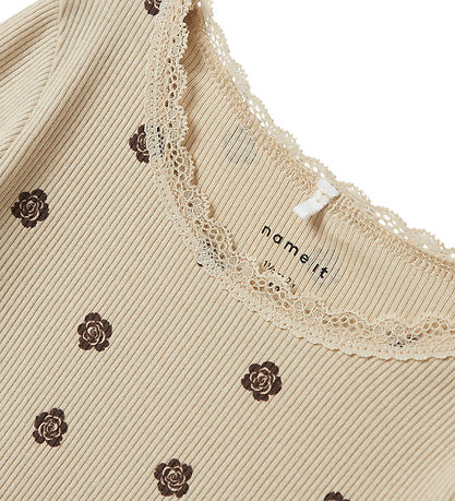 Name It Bluse - Rib - NmfLaikabna - Peyote m. Blomster