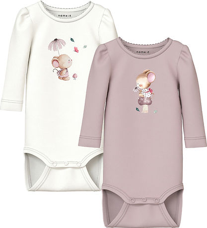 Name It Body l/æ  - NbfLotus - 2-pak - Cloud Dancer / Burnished