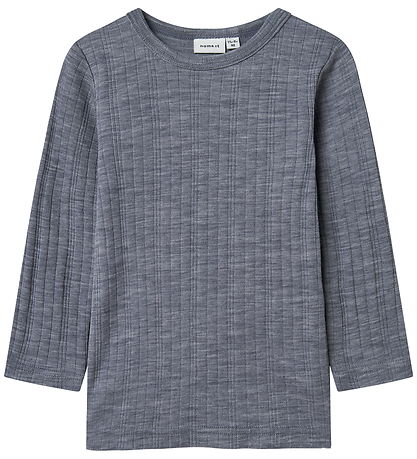 Name It Bluse - Uld - Rib - Noos - NmmWang - Folkstone Gray