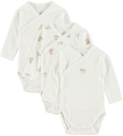 Petit Bateau Slå om Body l/æ  - 3- pak - Hvid