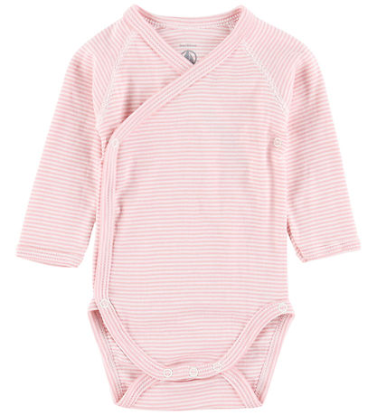 Petit Bateau Slå-om Body l/æ - 5-pak - Hvid/Rosa