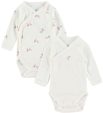 Petit Bateau Slå-om Body l/æ - 5-pak - Hvid/Rosa