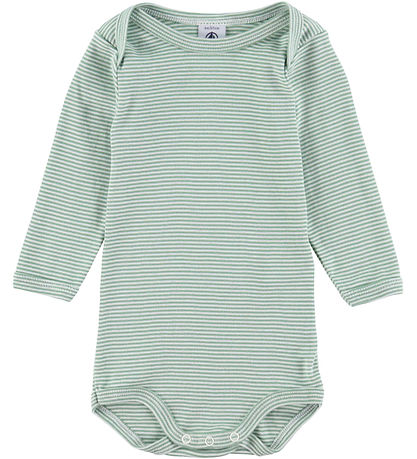Petit Bateau Body l/æ - 3-pak - Hvid/Grøn