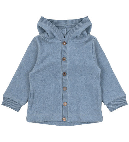 Mikk-Line Fleece Cardigan - Faded Denim Melange