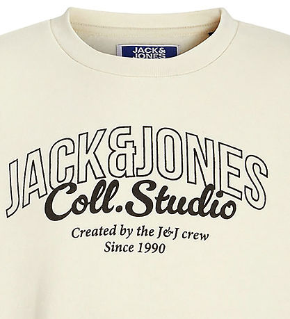Jack & Jones Sweatshirt - JjMakoto - Antique White/Big Print
