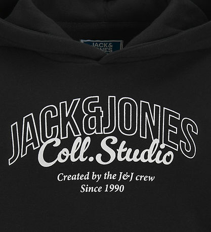 Jack & Jones Hættetrøje - JjMakoto - Black/Big Print